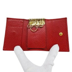 GUCCI 6-ring leather key case for women, GG Marmont, red, 456118