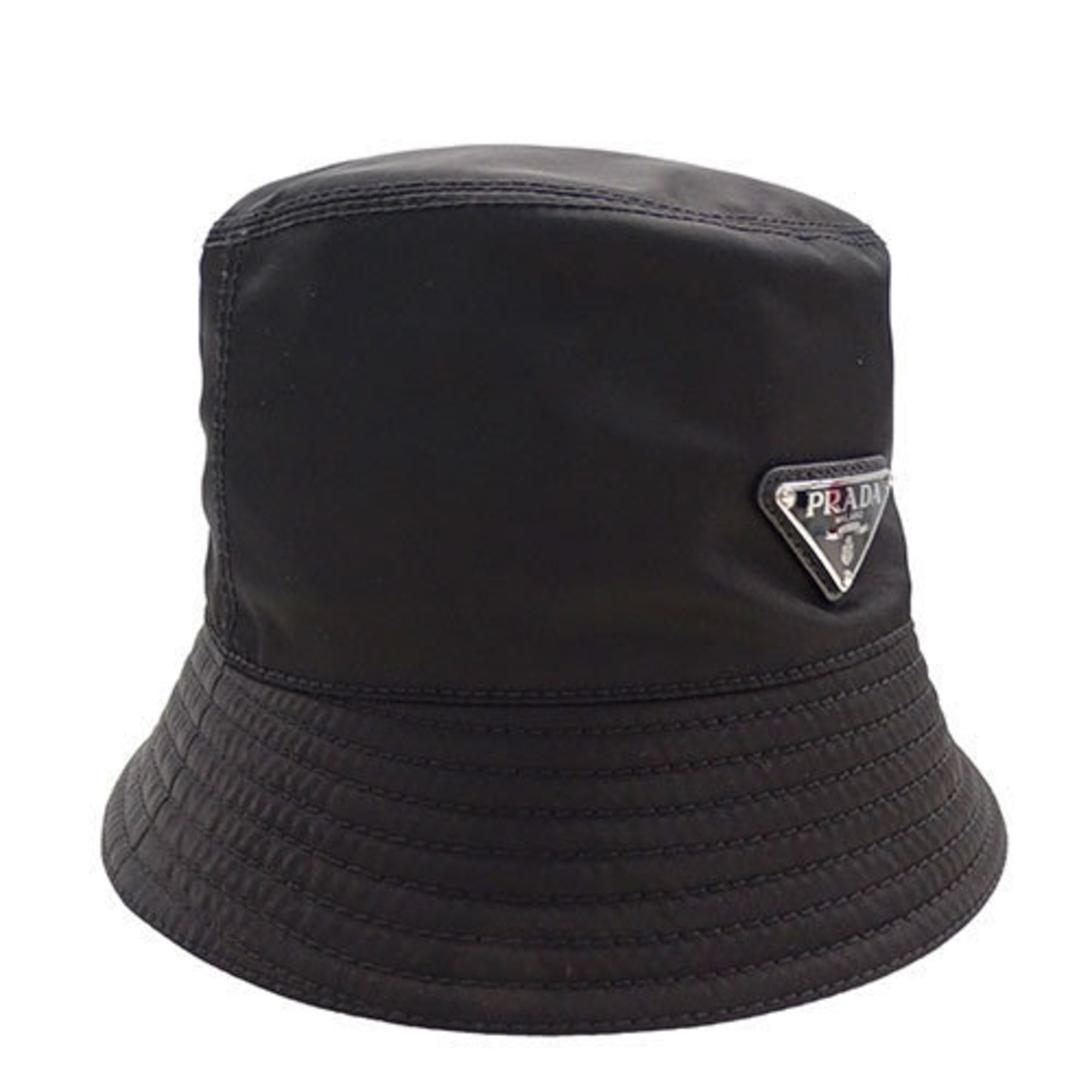 PRADA Hats for Women and Men, Re-Nylon Bucket Hat, Black, 1HC137, S