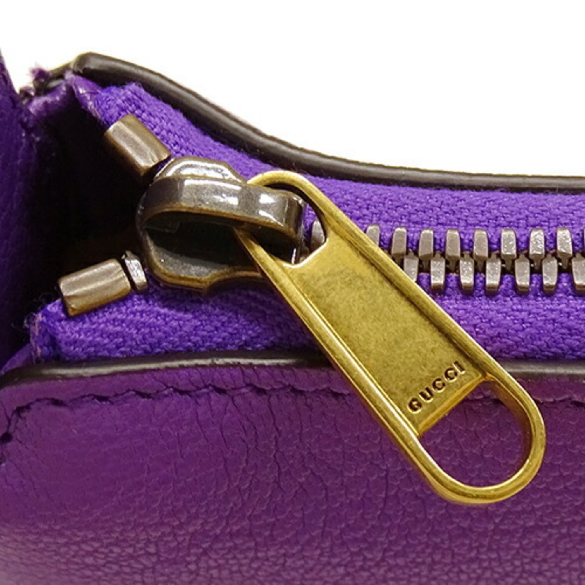 GUCCI Bag Women's Shoulder GG Marmont Aphrodite Leather Purple 739076