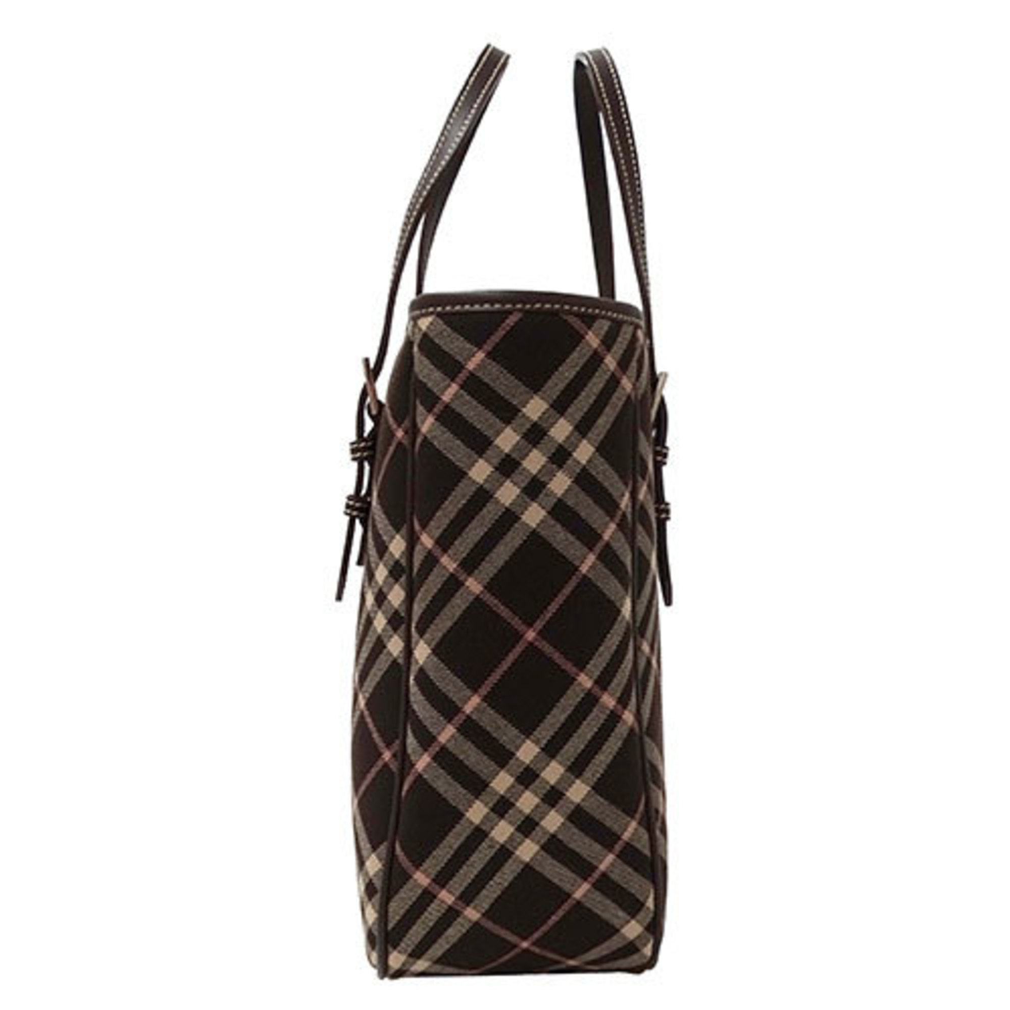 Burberry Blue Label Women's Tote Bag Canvas Brown Check Pattern