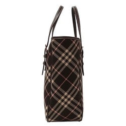 Burberry Blue Label Women's Tote Bag Canvas Brown Check Pattern