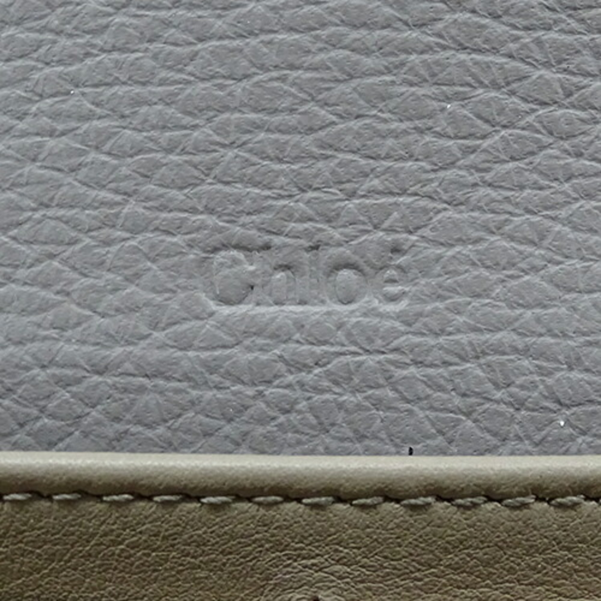 Chloé Chloe Women's Wallet Long Grained Calfskin Smooth Alphabet Grey CHC17AP942H9Q053