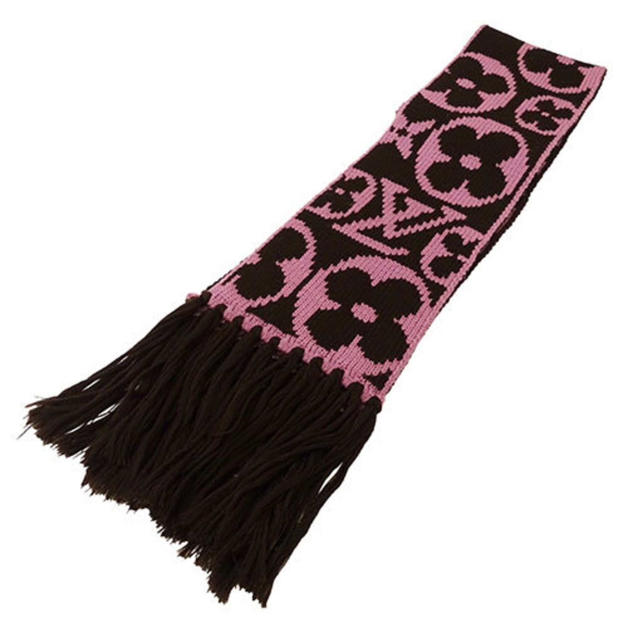 Louis Vuitton LOUIS VUITTON Scarf Women's Stole Monogram Wool Echarpe Grand Floor Pink Brown M72429