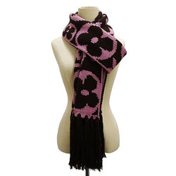 Louis Vuitton LOUIS VUITTON Scarf Women's Stole Monogram Wool Echarpe Grand Floor Pink Brown M72429