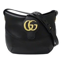 GUCCI Women's Shoulder Bag GG Marmont Leather Black 568857