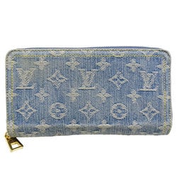 Louis Vuitton LOUIS VUITTON Wallet LV Remix Women's Men's Long Blue Denim Zippy M82958 Round