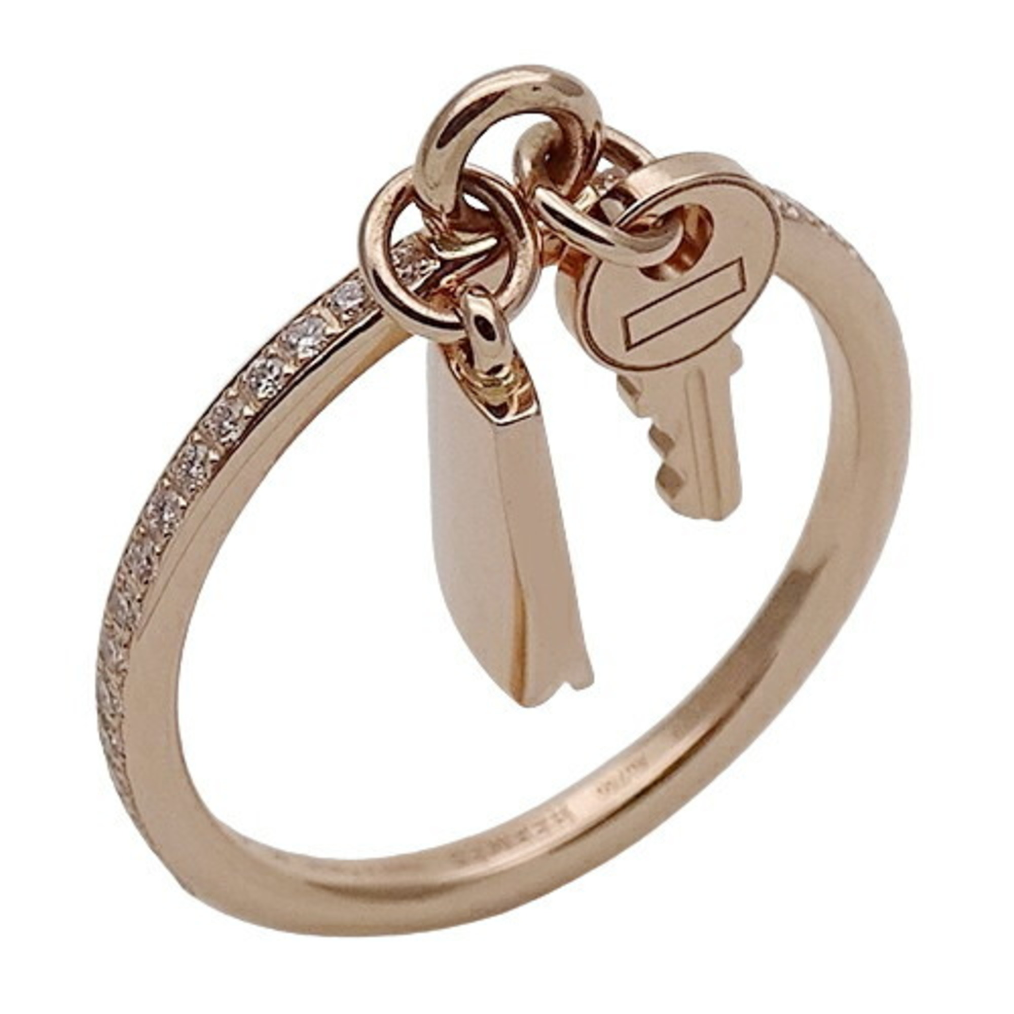 Hermes HERMES Ring for Women 750PG Diamond Kelly Crochet PM Pink Gold #50 Approx. Size 10 Polished