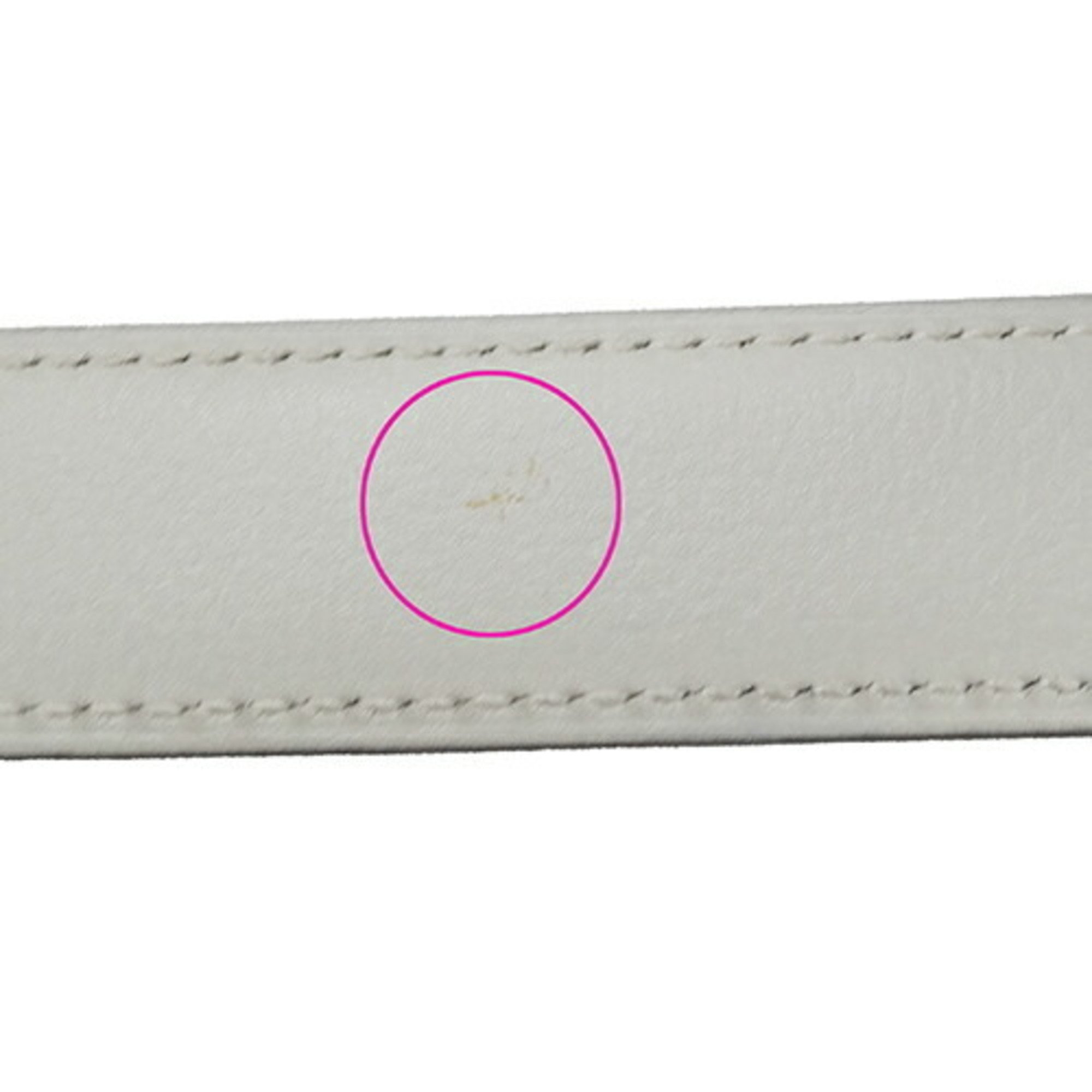 Hermes HERMES Belt Constance Women's Leather Navy White Size 80 □B Reversible H Buckle