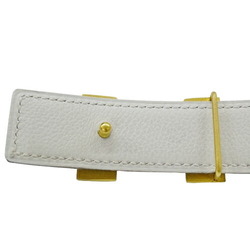 Hermes HERMES Belt Constance Women's Leather Navy White Size 80 □B Reversible H Buckle