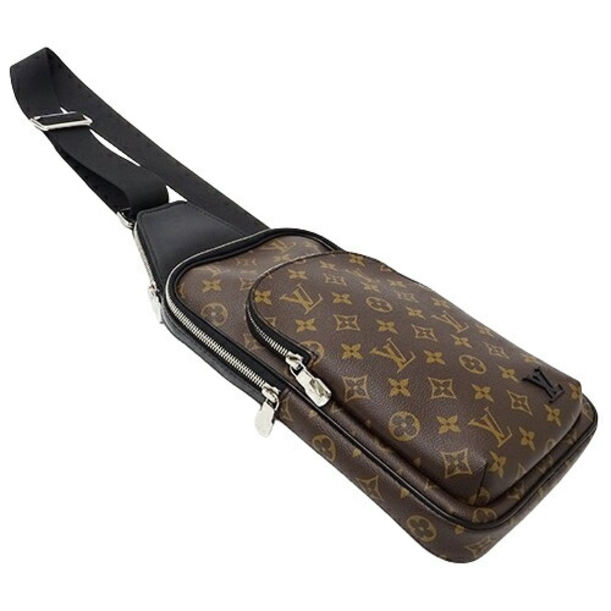 Louis Vuitton LOUIS VUITTON Bag Monogram Macassar Men's Body Shoulder Avenue Sling M46327 Brown Black