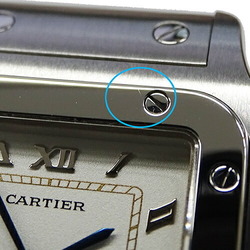 Cartier Men's Watch Santos Galbe LM Date Quartz Stainless Steel SS W20025D6 Silver White Polished