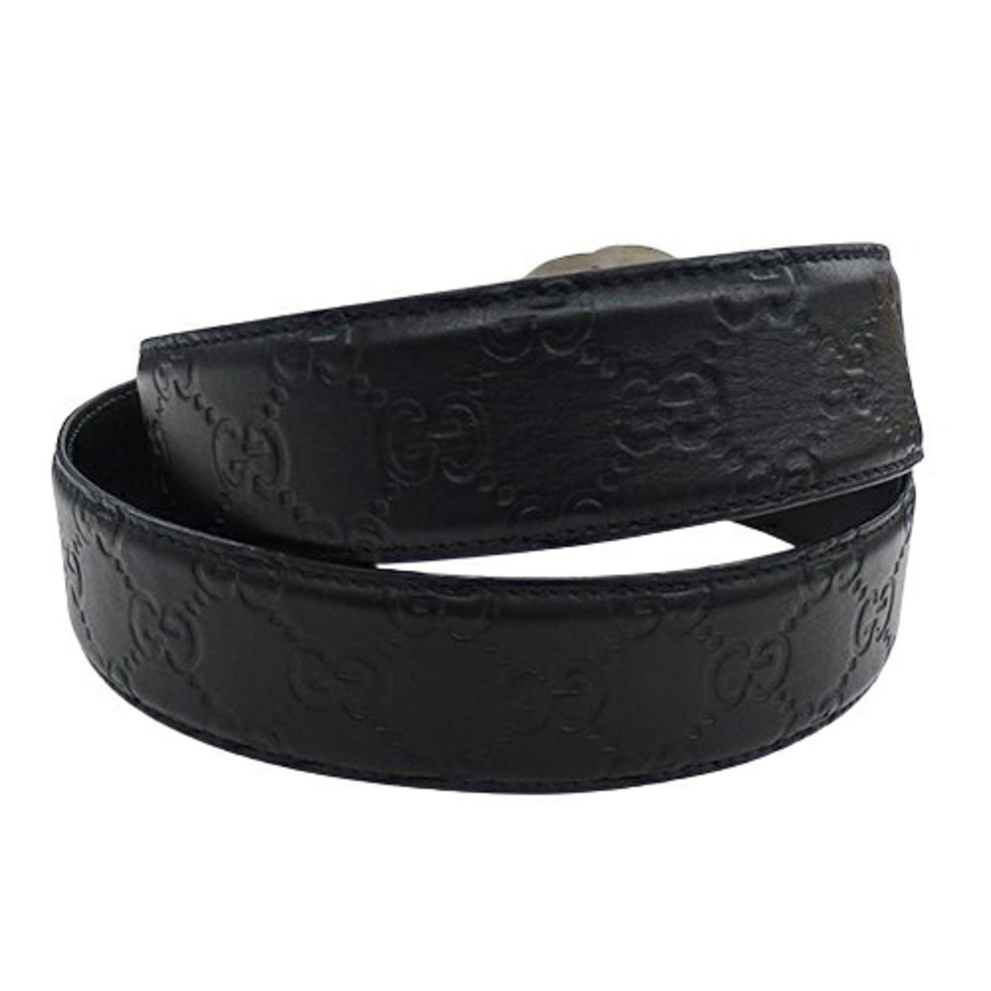 GUCCI Men's Shima Interlocking G Belt in Signature Leather Black 411924 90/36