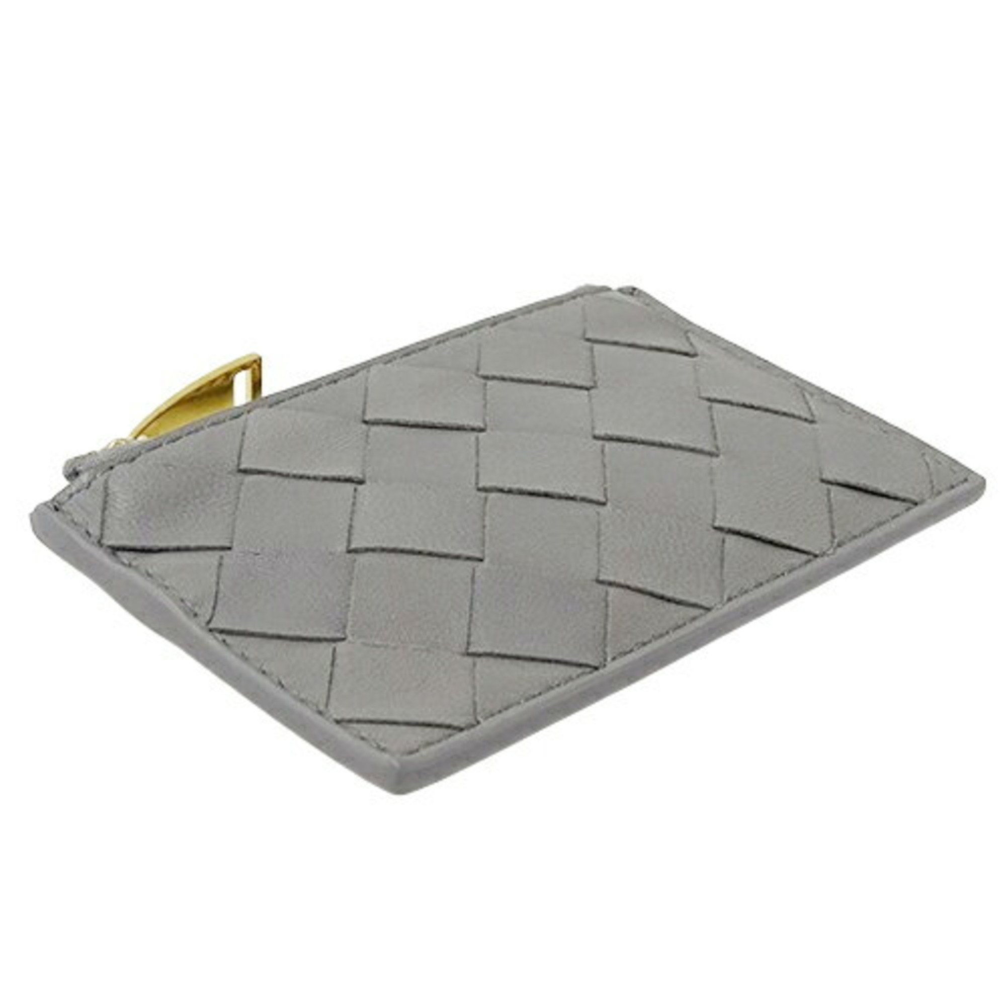 BOTTEGA VENETA Men's Wallet Coin Case Key Intrecciato Leather Grey Compact