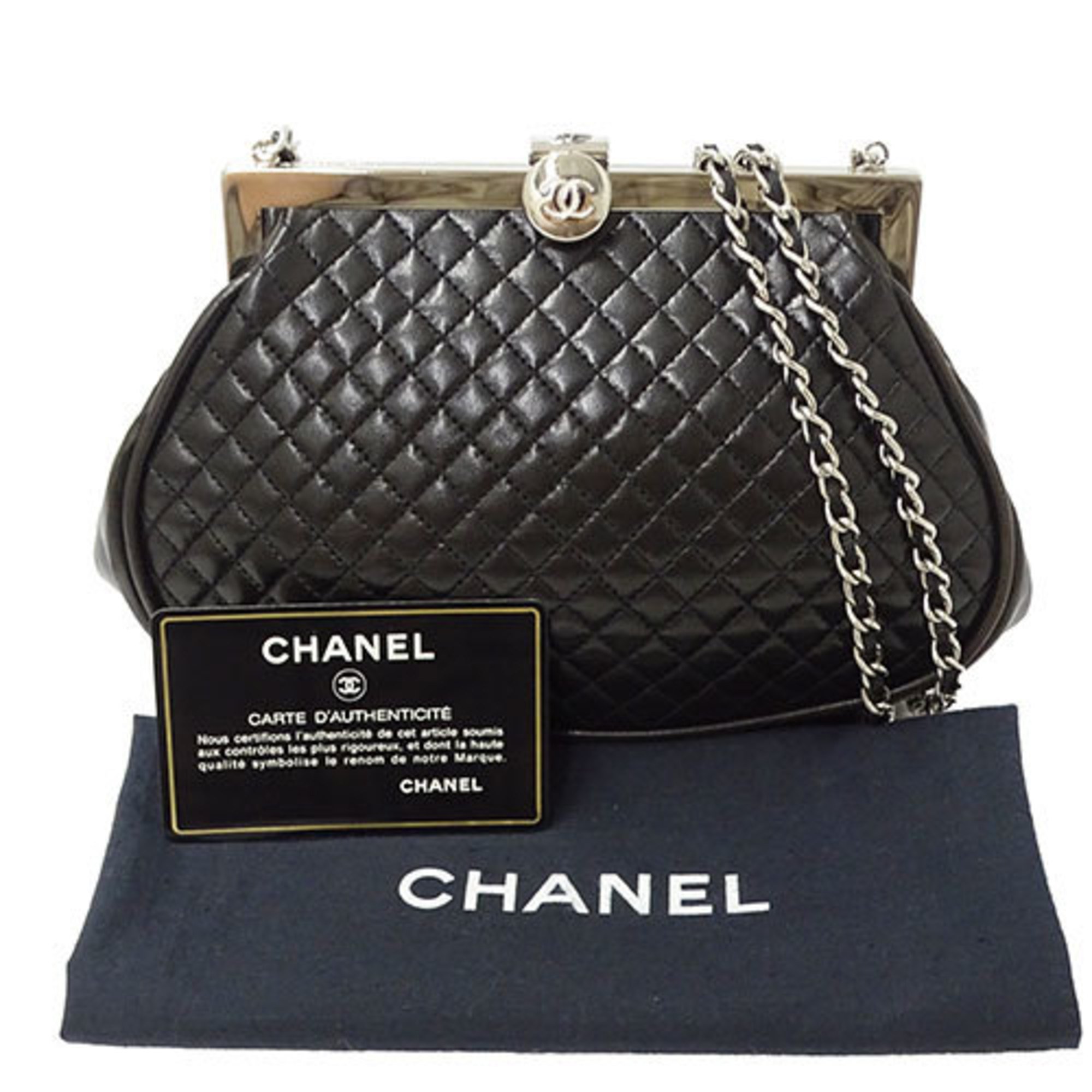 CHANEL Bag Matelasse Women's Shoulder Lambskin Black Chain