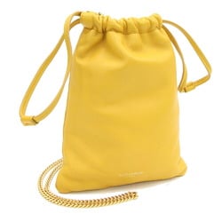 Saint Laurent Shoulder Bag Drawstring Pouch 640710 Yellow Leather Chain Women's SAINT LAURENT