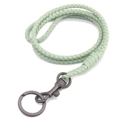 Bottega Veneta Neck Strap Intrecciato 113540 Light Green Leather Men's Women's BOTTEGA VENETA