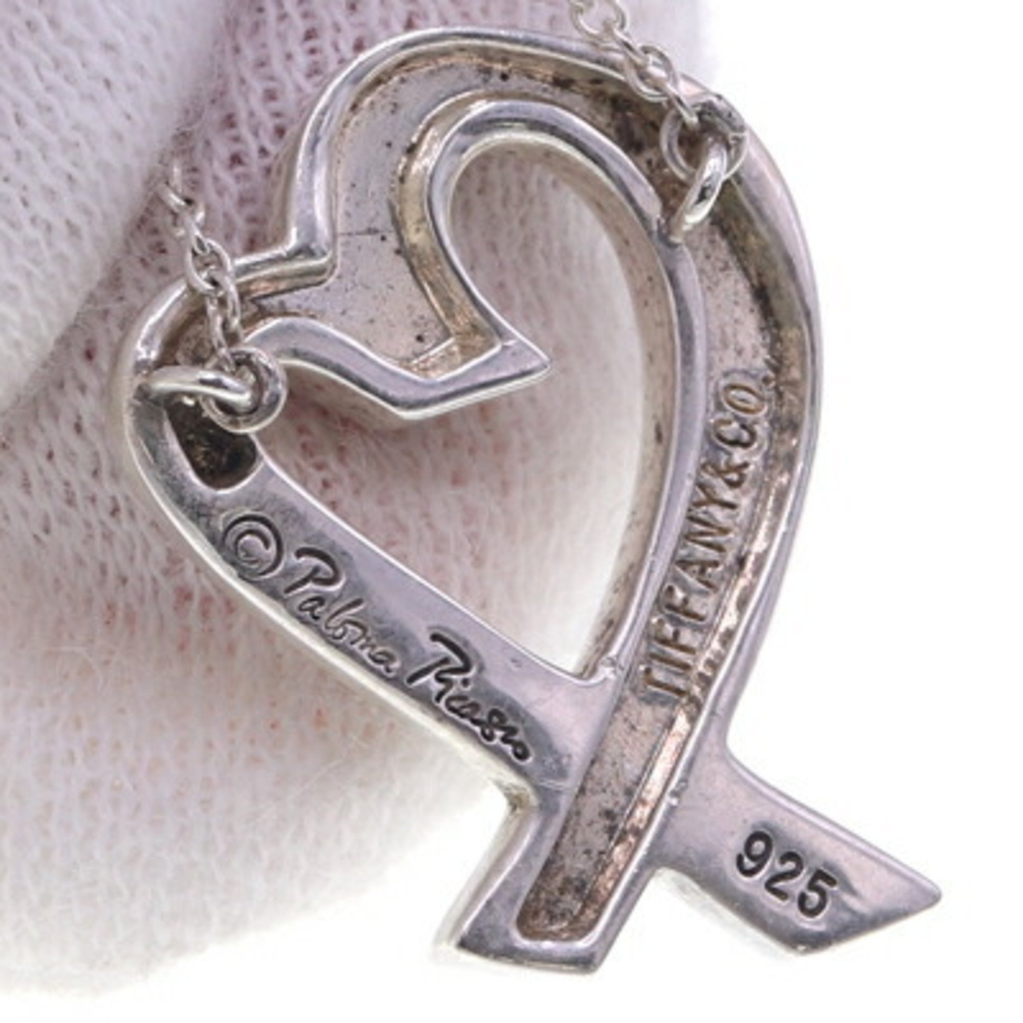 Tiffany Necklace Paloma Picasso Loving Heart SV Sterling Silver 925 Pendant Choker Women's TIFFANY&Co.