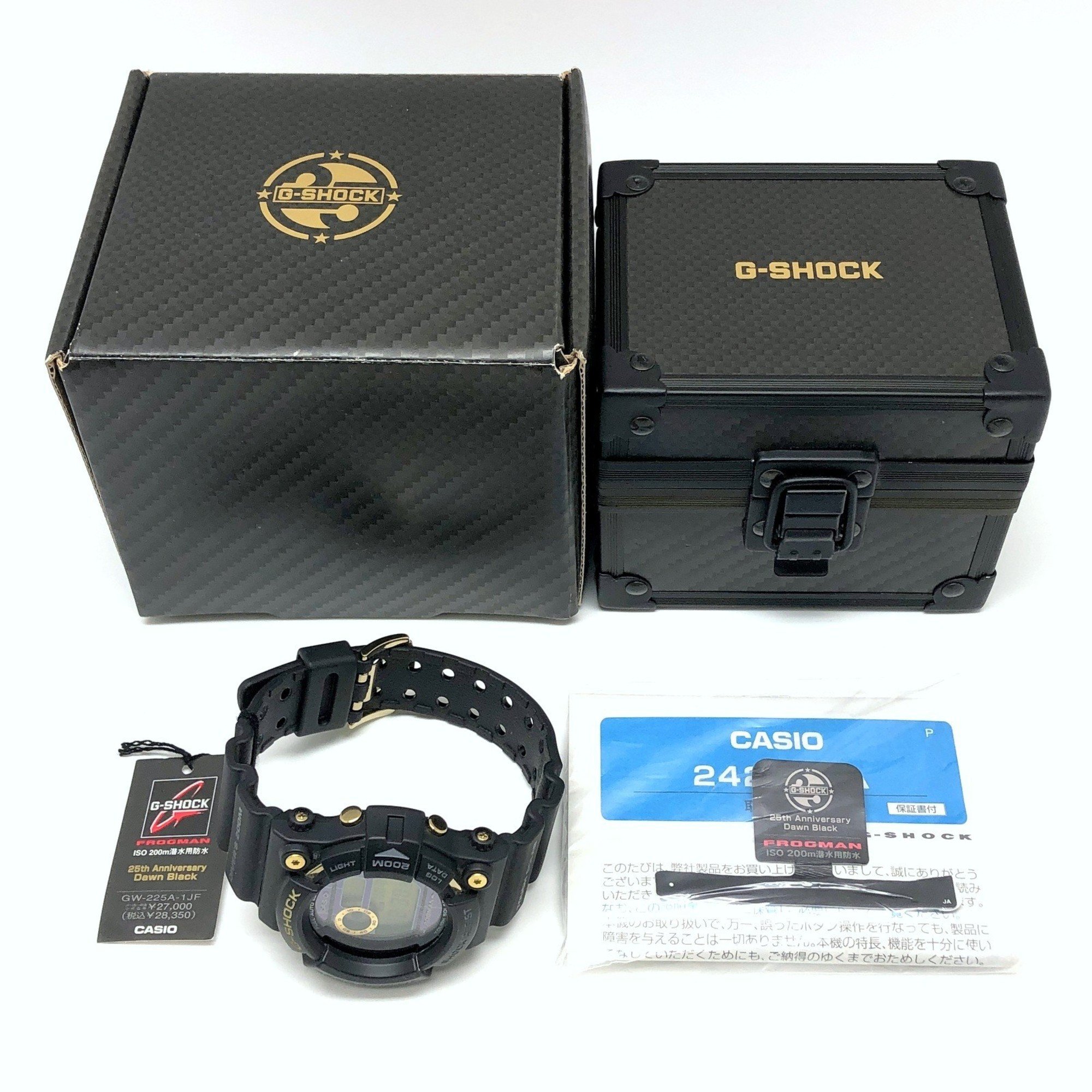 G-SHOCK CASIO Watch GW-225A-1 25th ANNIVERSARY FROGMAN Dawn Black Anniversary Frogman Tough Solar Gold x Released in May 2007 Mikunigaoka Store