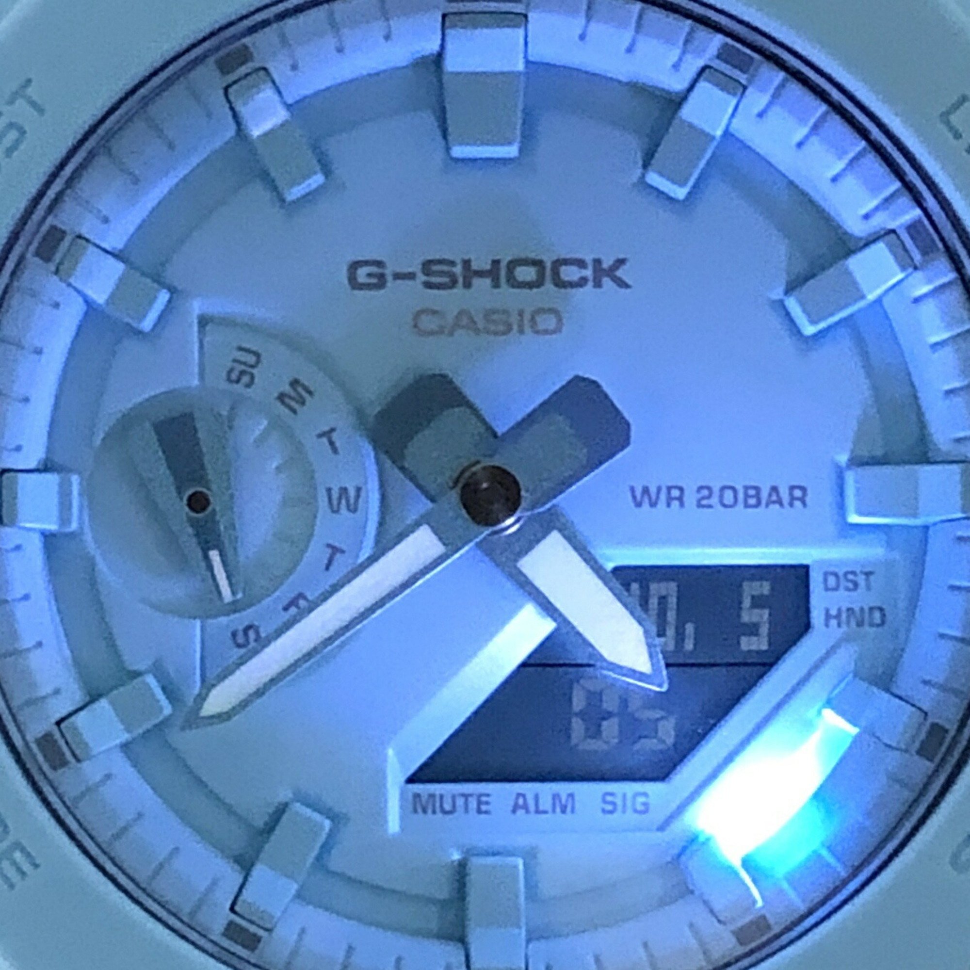 G-SHOCK CASIO Casio Watch GA-2100-2A2 Oak Octagon Ana-Digi Double LED Light Milky Blue One Tone Released in January 2024 Mikunigaoka Store