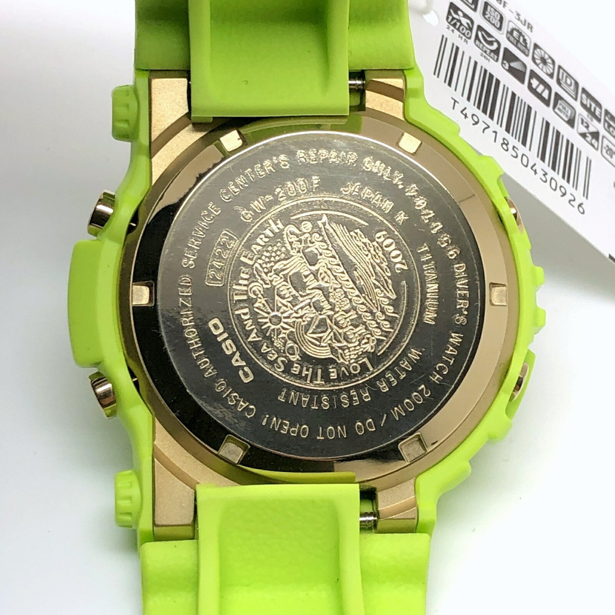 G-SHOCK CASIO Watch GW-200F-3 FROGMAN EARTHWATCH Frogman Earth Tree Frog Irukuji Tough Solar Paint Yellow Green Lime Irukujiraka Released in June 2009 Mikunigaoka Store