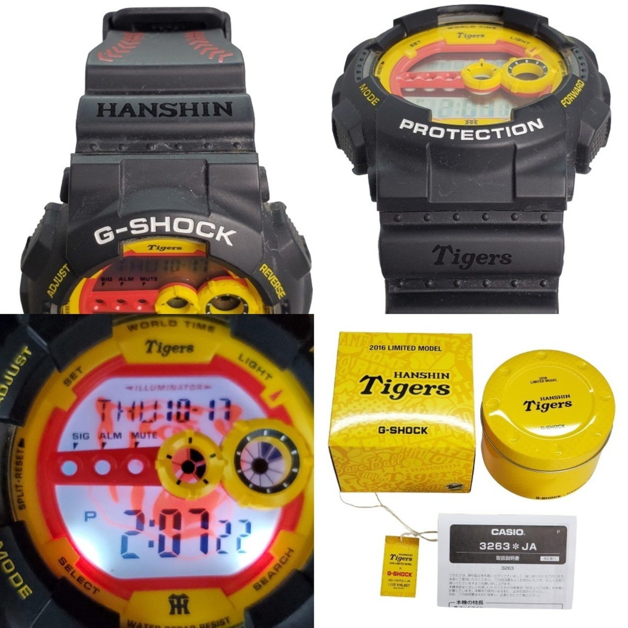 G-SHOCK CASIO GD-100TG-1 Hanshin Tigers Collaboration 2016 LIMITED MODEL Limited NPB Japanese Professional Baseball Digital Black Yellow Kaizuka Store