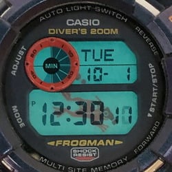 G-SHOCK CASIO Watch GW-201-6 FROGMAN Frogman Poison Frog Majola Color Tough Solar Polarized Paint Masked EL Released in August 2001 Mikunigaoka Store