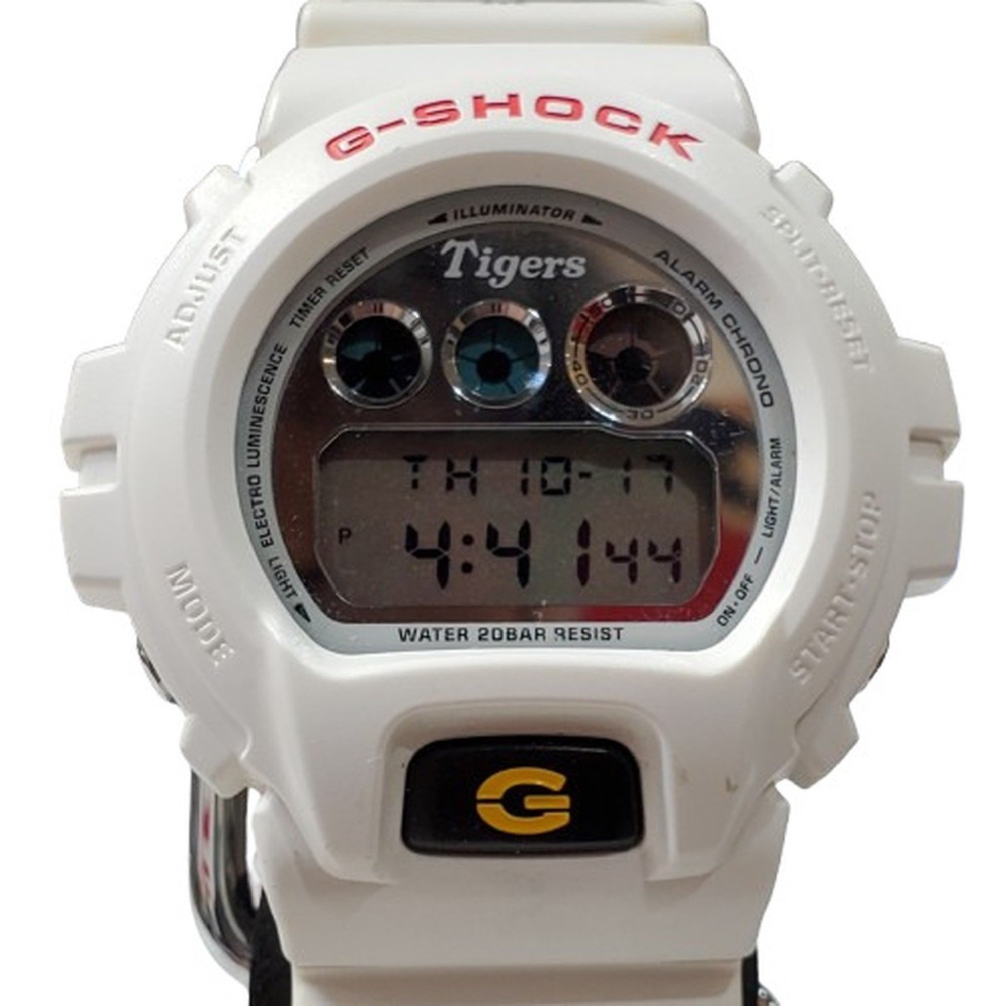 G-SHOCK CASIO Watch DW-6900BTG-7JR Hanshin Tigers 2014 Collaboration White Three Eyes Digital Men's Kaizuka Store