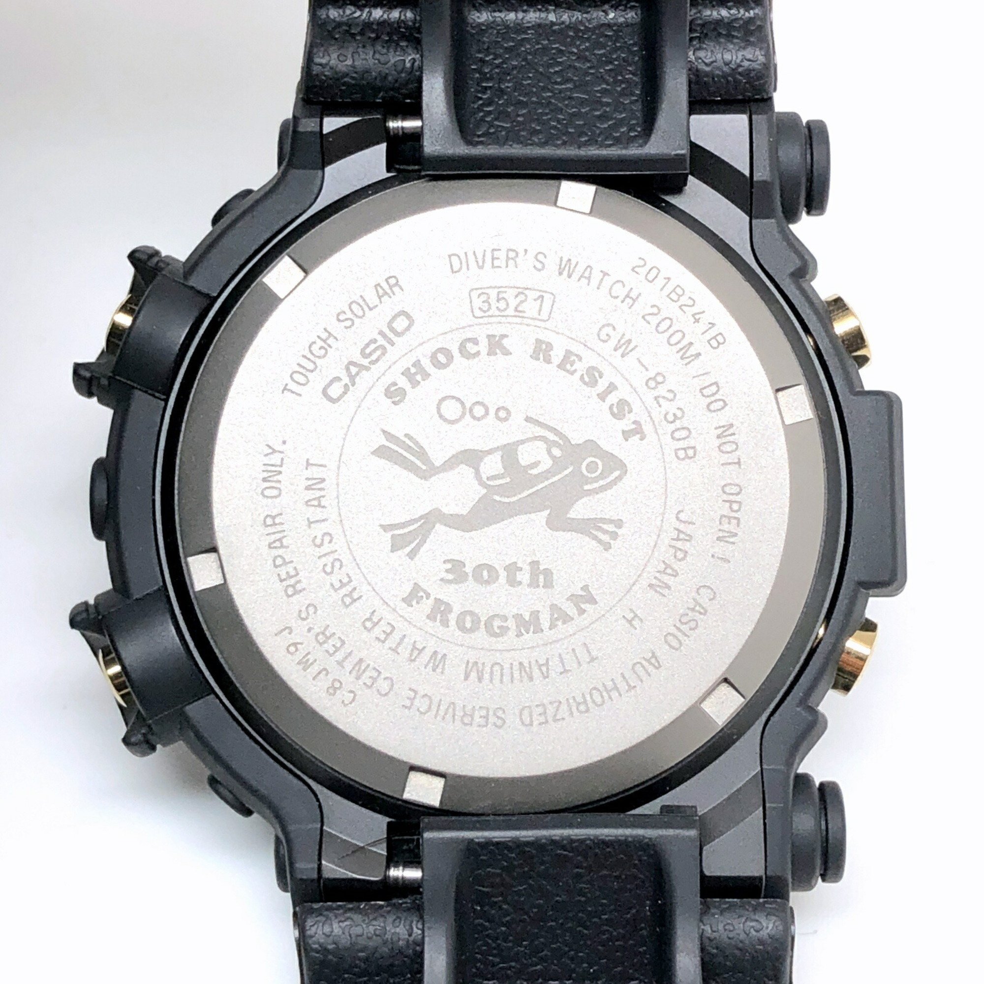 G-SHOCK CASIO Watch GW-8230B-9A FROGMAN 30th ANNIVERSARY Limited Edition Black and Gold Reprint Tough Solar LED Backlight x Released October 2022 Mikunigaoka Store