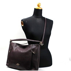 Coach shoulder bag leather Bordeaux COACH ladies