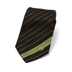 Gucci Silk Narrow Tie Brown Striped GUCCI Men's Slim