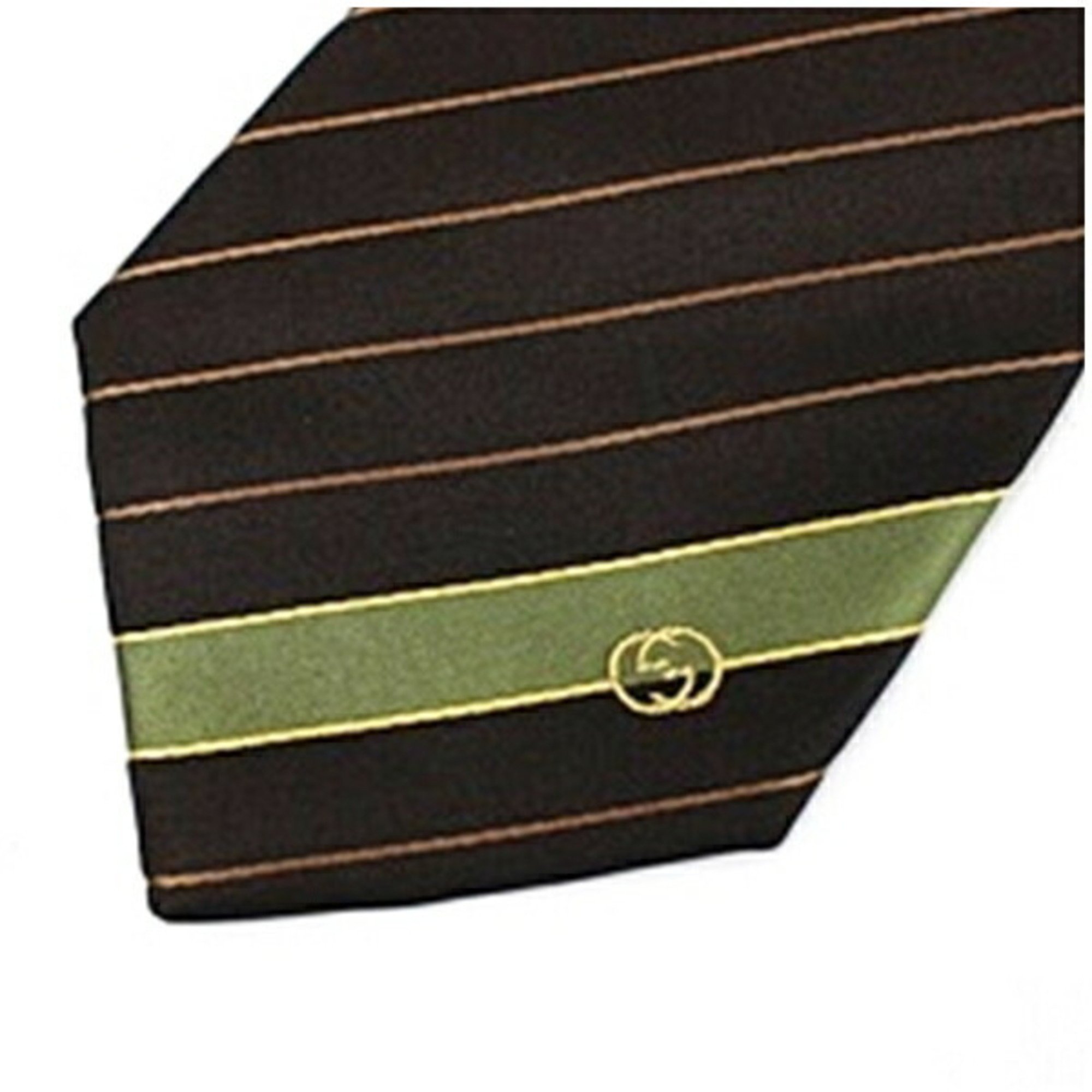 Gucci Silk Narrow Tie Brown Striped GUCCI Men's Slim