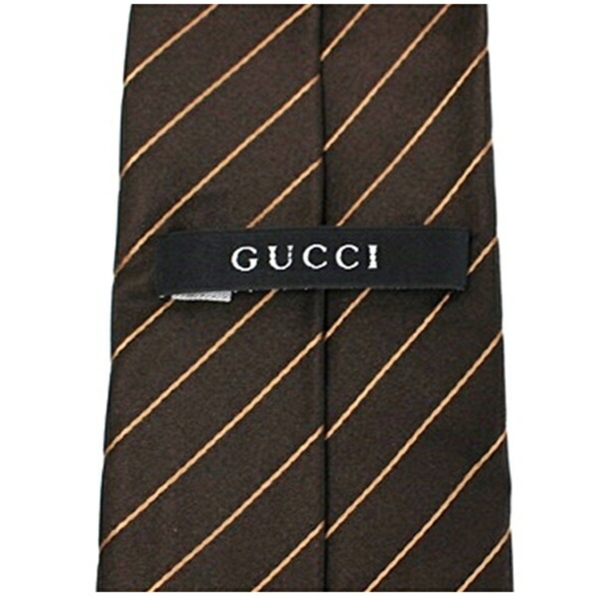 Gucci Silk Narrow Tie Brown Striped GUCCI Men's Slim