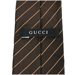 Gucci Silk Narrow Tie Brown Striped GUCCI Men's Slim