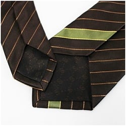 Gucci Silk Narrow Tie Brown Striped GUCCI Men's Slim