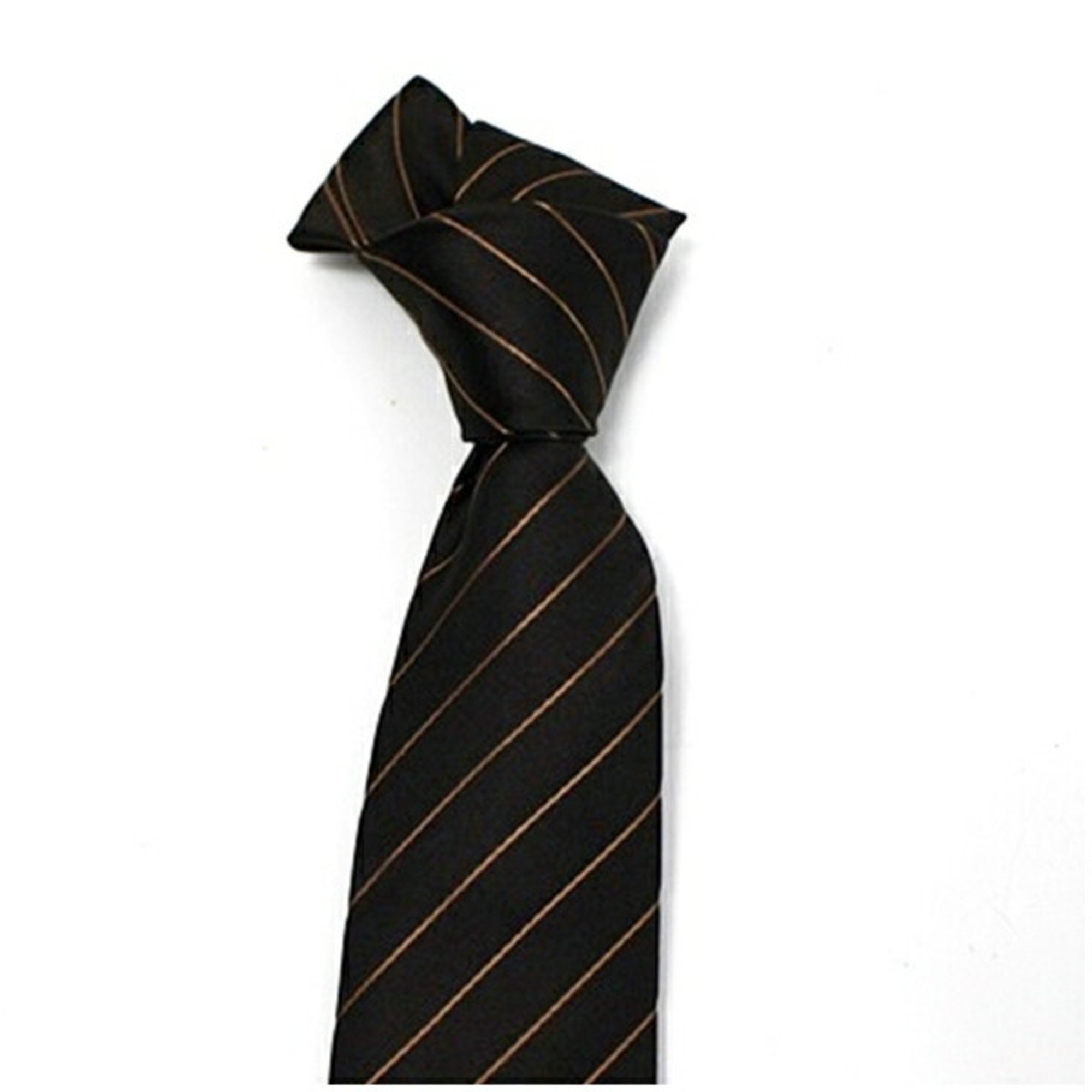 Gucci Silk Narrow Tie Brown Striped GUCCI Men's Slim