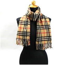 Burberry Cashmere Scarf Camel x Check 144 30 cm Burberrys Men's Women's