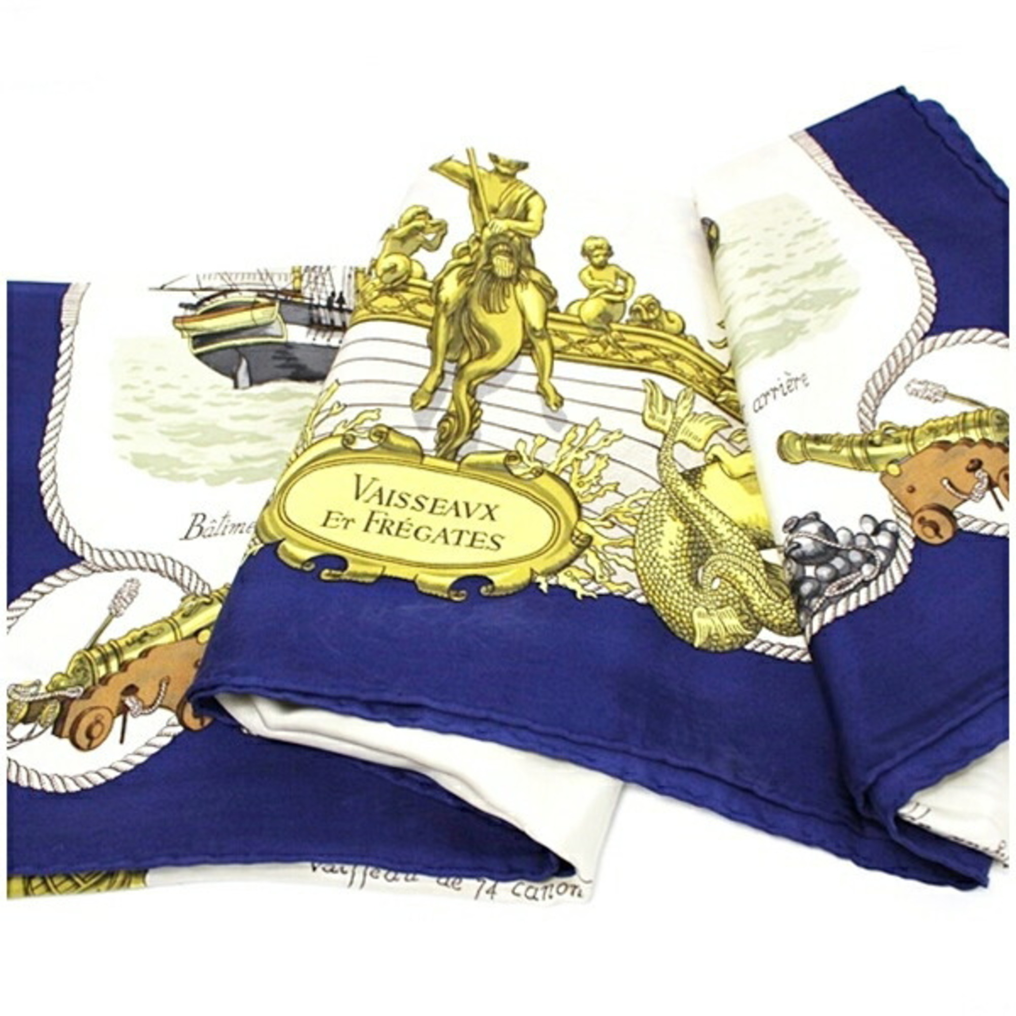 Hermes scarf muffler Carre 90 "VAISSEAVX ET FREGATES" HERMES women's