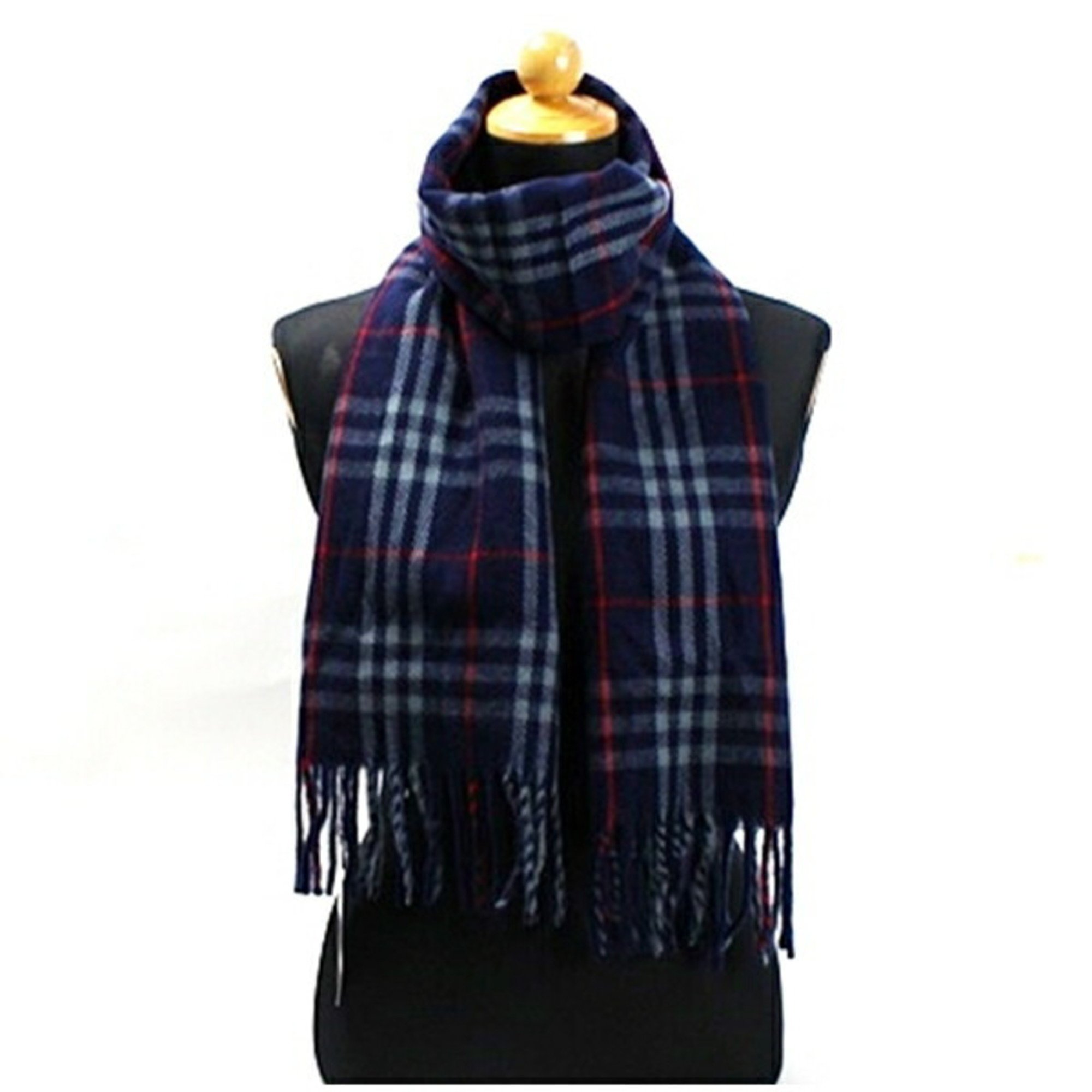 Burberry wool scarf, navy x check, 168 30 cm, Burberrys, men's and women's