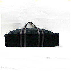 Hermes Foul Tote MM Canvas Bag Black HERMES Women's Men's Unisex