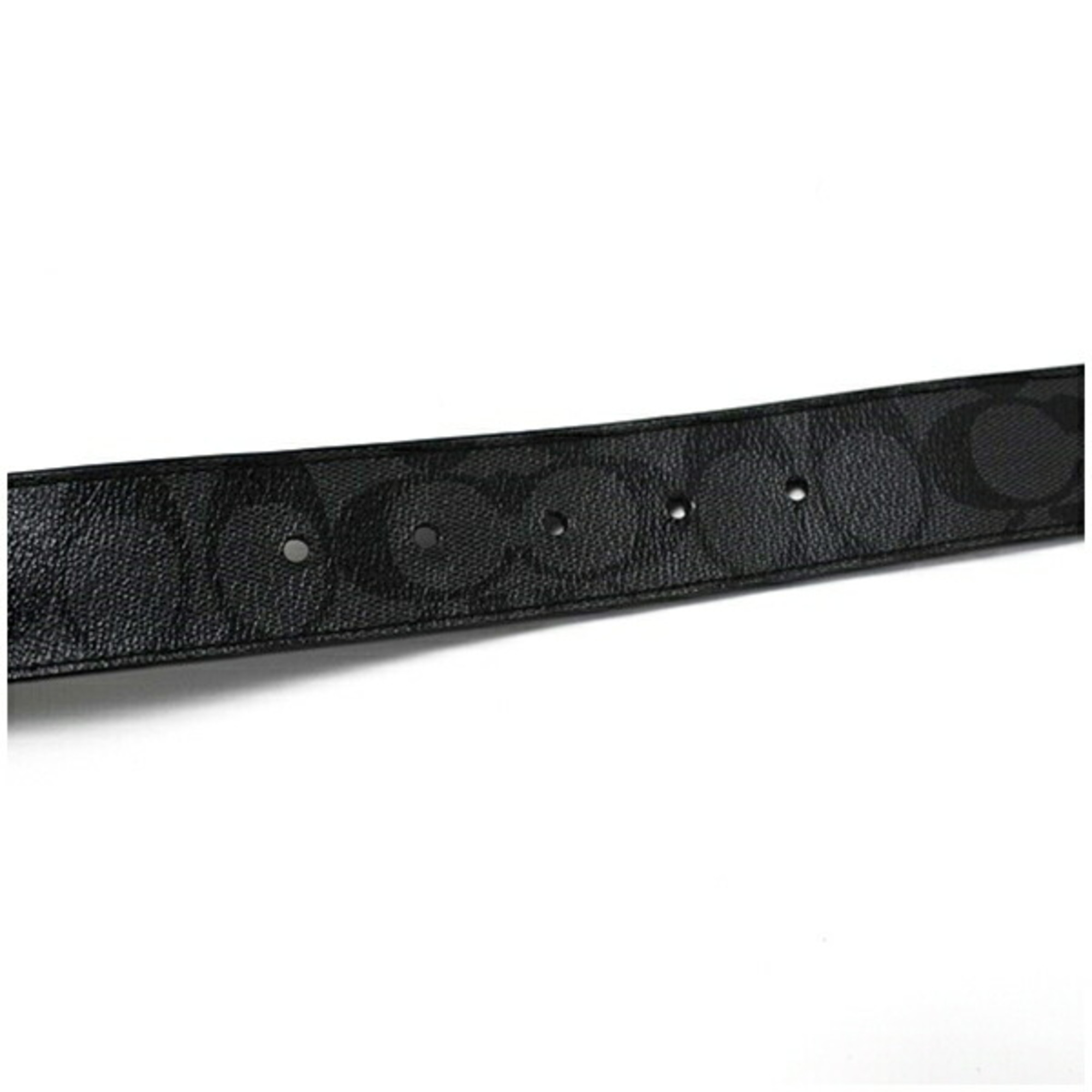 Coach reversible turnbuckle belt, black x signature, 101cm total length, 81-91cm waist (5-step adjustment), men's, gunmetal hardware