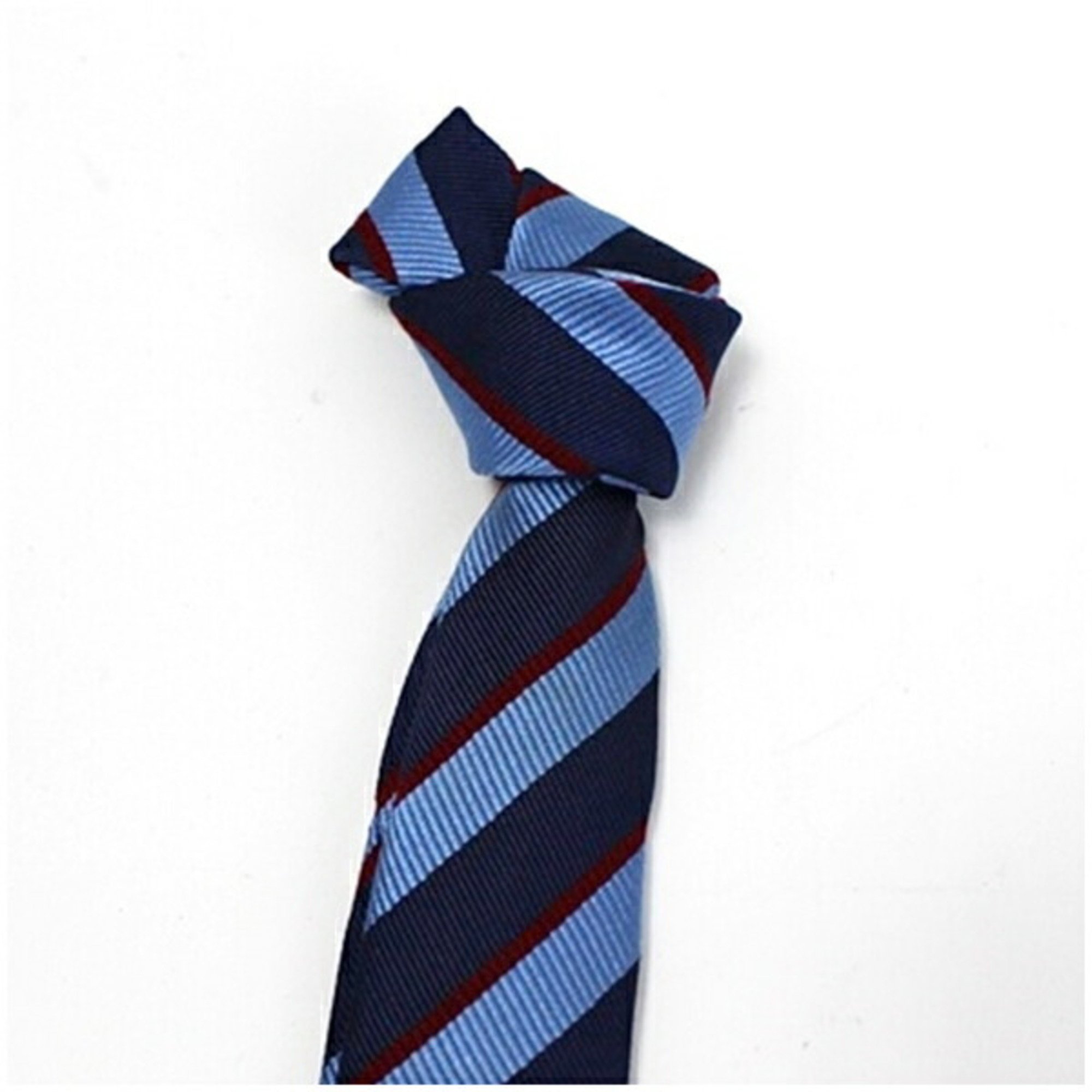 Gucci Silk Narrow Tie Striped Navy x Blue Current Model 562827 428879 4E979 GUCCI Men's