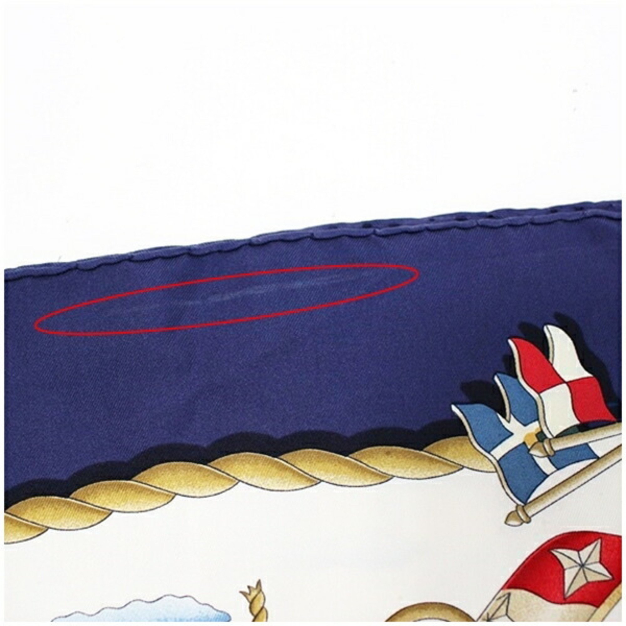 Hermes Silk Scarf Muffler Carre 90 "RAILING" Ship's Handrail HERMES Women's