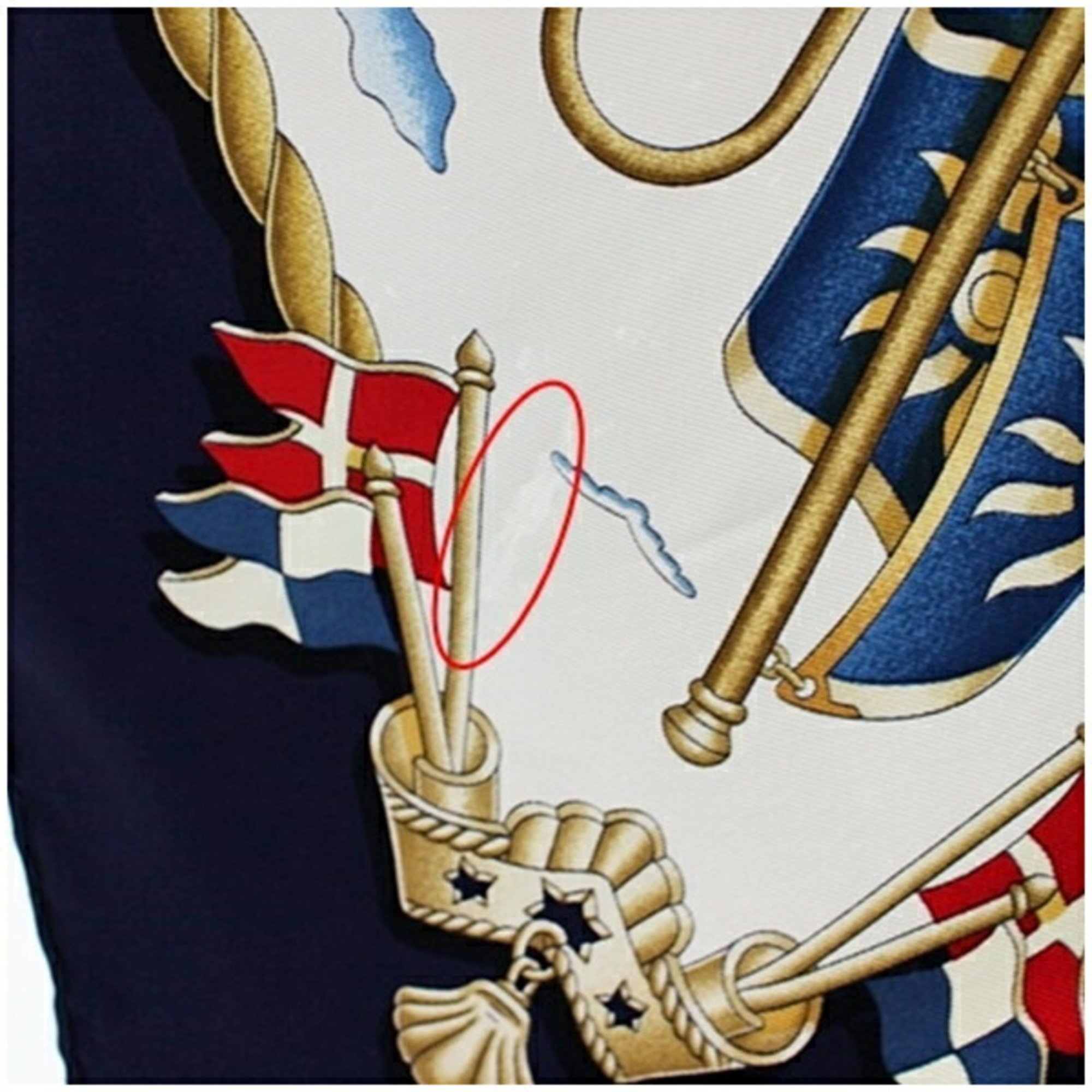 Hermes Silk Scarf Muffler Carre 90 "RAILING" Ship's Handrail HERMES Women's