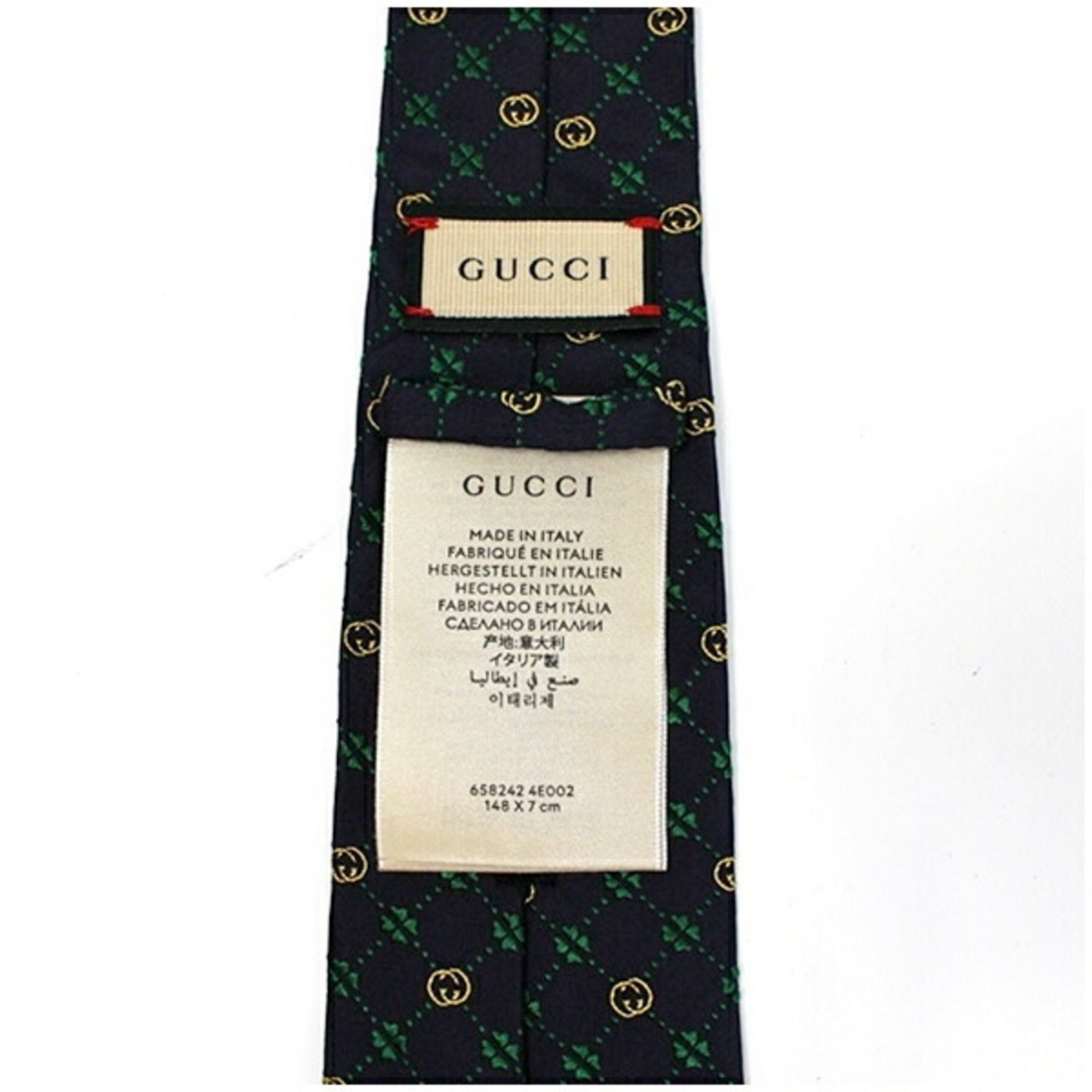 Gucci Silk Narrow Tie Dark Navy Current Model 658242 4E002 GUCCI Men's