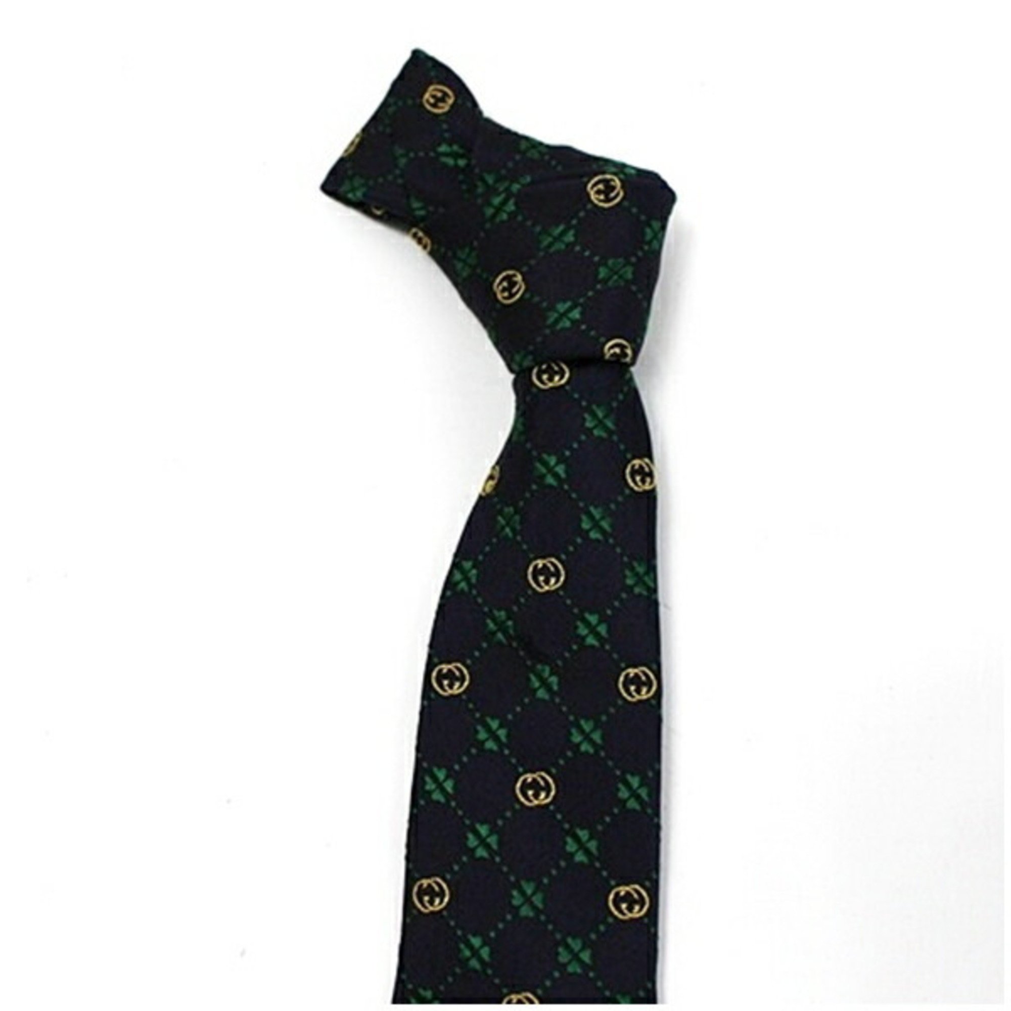 Gucci Silk Narrow Tie Dark Navy Current Model 658242 4E002 GUCCI Men's