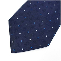 Louis Vuitton Silk Necktie Narrow Tie Polka Dot Navy LOUIS VUITTON Men's LV Slim