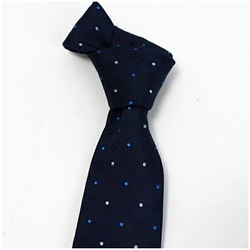 Louis Vuitton Silk Necktie Narrow Tie Polka Dot Navy LOUIS VUITTON Men's LV Slim