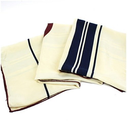 CHANEL Silk Scarf Muffler Cream Pattern Women's