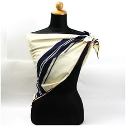 CHANEL Silk Scarf Muffler Cream Pattern Women's