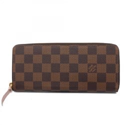 Louis Vuitton Long Wallet Monogram Portefeuille Clemence N41626 Ebene Rose Ballerine Ladies